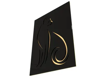 Cat Frame Decoration Low-poly 3D model