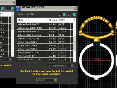 Rings with diamonds and patterns 3D print model