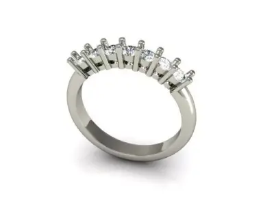 7 stones ring 1 Free 3D print model