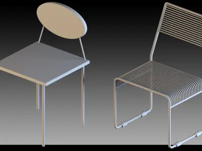 66- Modern Chairs 3D model