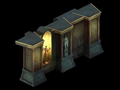 Game Underground Palace - Palace Wall 02 3D model