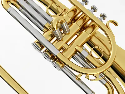 Mellophone brass instrument 3D model