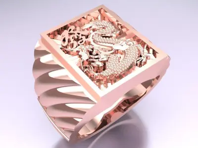 Ring of god of wealth - Ring of blessing word - N583 3D print model