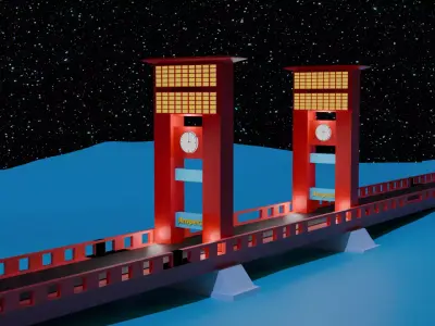 Ampera Bridge Free low-poly 3D model