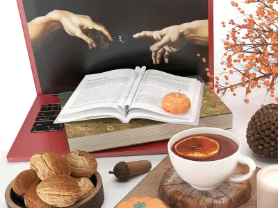 Fall design decoration set 3D model