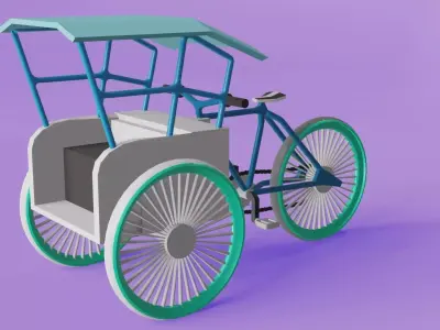 PEDICAB BECAK UNIQUE AND CLASSIC VEHICLES ARE VERY FUNNY 3D model