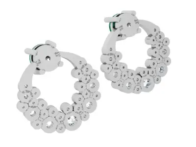 Bezel Setting Circle Earring 4122 3D print model