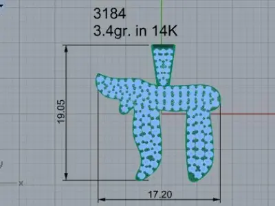 Pi Symbol French Pave Pendant 3184 3D print model