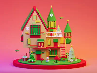 Christmas hut Free 3D model