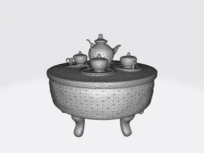 3d Render A Table In A Stylish Modern Living Room 3D model