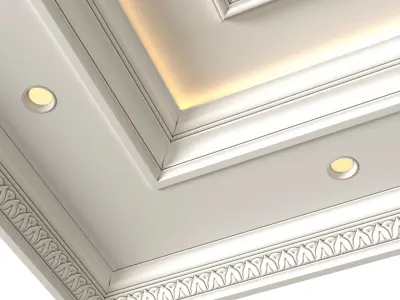 Coffered arabic ceiling with illumination in oriental style  3D model