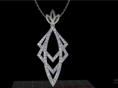 Minimal Lotus necklace 3D print model