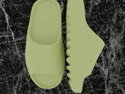 ADIDAS YEEZY SLIPPER - GREEN Low-poly 3D model