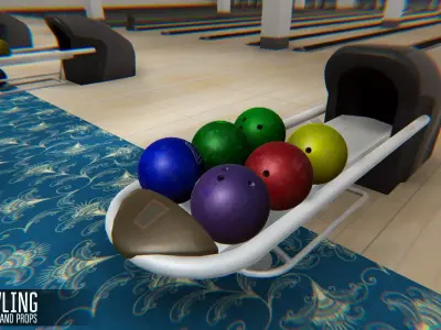 Bowling - interior and propsBowling - interior and props Low-poly 3D model