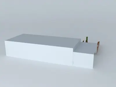 Deck with Hot Tub Pergola, and Seat Bench Free 3D model