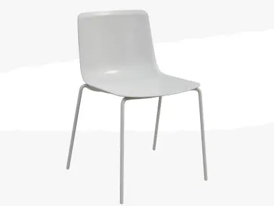 PATO 4 Leg Chair-white painted Low-poly 3D model