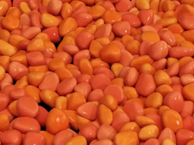 Gravel low decorative orange n2 3D model