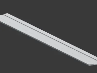 Wooden Ruler Low-poly 3D model