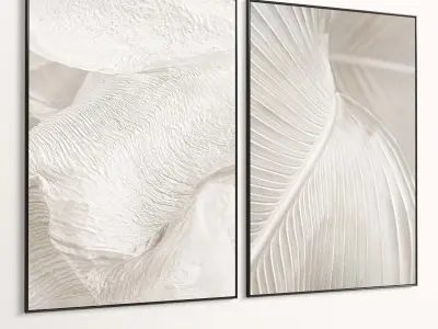 Plaster Two Photo Frame 417 Low-poly 3D model