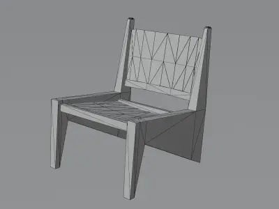 Garden Chair Low-poly 3D model