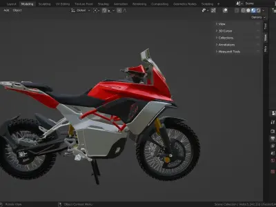 electric dualsport adventure motorcycle  3D model