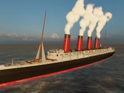 Lusitania with interior 3D model