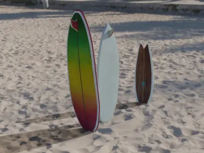 Surfboards model pack Low-poly 3D model