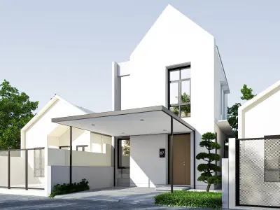 Full House 2 Storey Architecture and Interior Design Low-poly 3D model