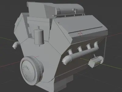 V8 engine 3D model 5