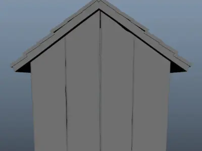 Doghouse wooden dog house with roof 3D model