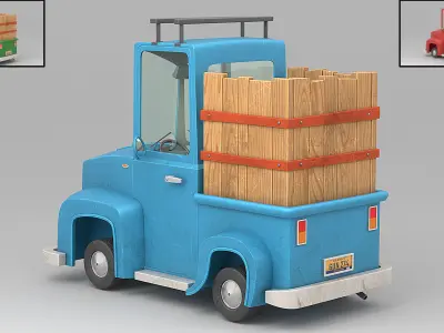 Cartoon car Low-poly 3D model 3