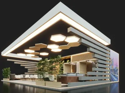 Exhibition Stand - 14m x 10m 3D model 3D model 3D model