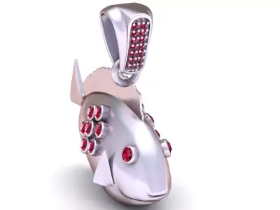 Ocean Guardian Fish Head Pendant 3D Printable Model 3D print model