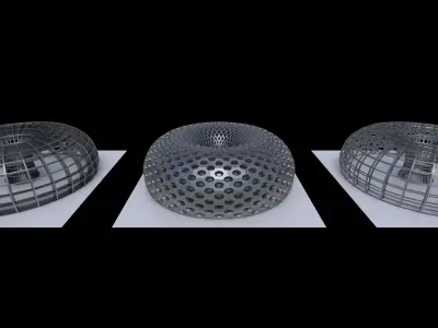 Circular Domes variety pack Low-poly 3D model