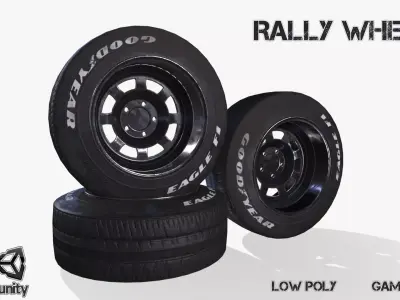 Rally wheel Good Year Low-poly 3D model