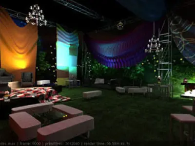 Event with fabric decoration 3D model