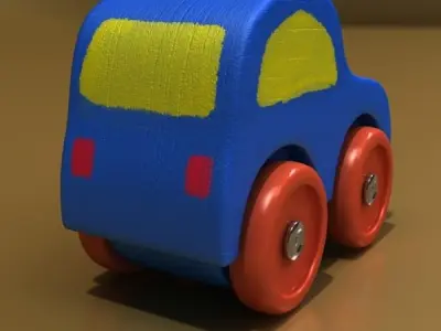 Wooden Toy Car 3D model