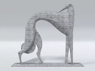 laos Greyhound Statue Low-poly 3D model