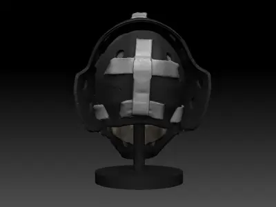 Skull head broken hockey goalie mask for 3D printing 3D print model