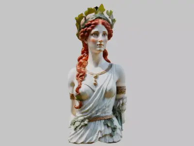Vintage Victorian Goddess Sculpture Statue Figure Low-poly 3D model