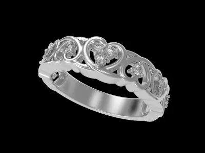 Heart band ring 3D print model