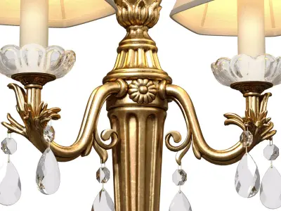 Italian Golden Sconce in classic style Rococo crystal Wall lamp 3D model