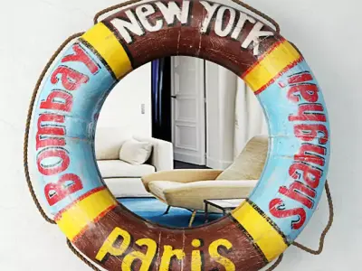 Vintage Life Preserver Mirror 3D model