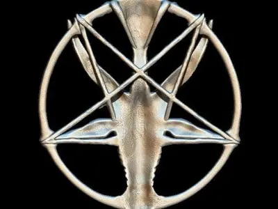 Medallion depicting the deity baphomet file STL OBJ  3D printers 3D print model