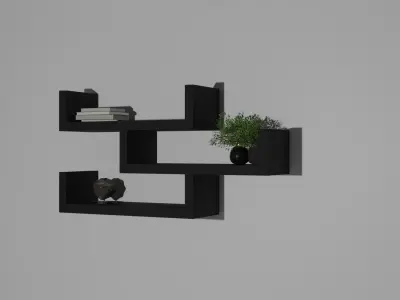 shelf with plant 3D model