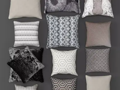 Pillow collection throw pillows 3D model
