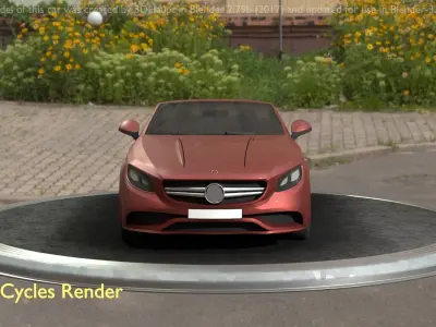 City Car 86 Top-Class Cabrio Open Type-A Brown Low-poly 3D model