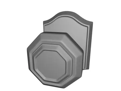 Crystal Privacy Door Knob with Traditional Arch Rose 3D model