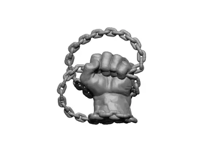 chain hand man 3D print model