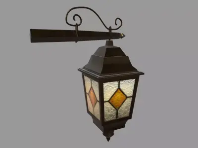Old Lamp 02 Low-poly 3D model